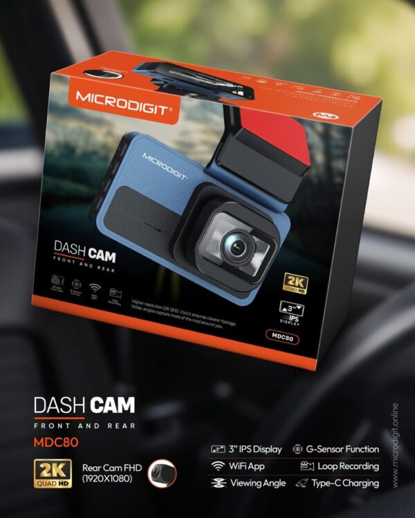 MICRODIGIT DASH CAM FRONT AND REAR