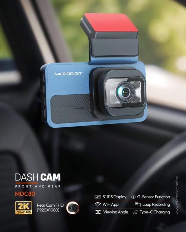 MICRODIGIT DASH CAM FRONT AND REAR - Image 3