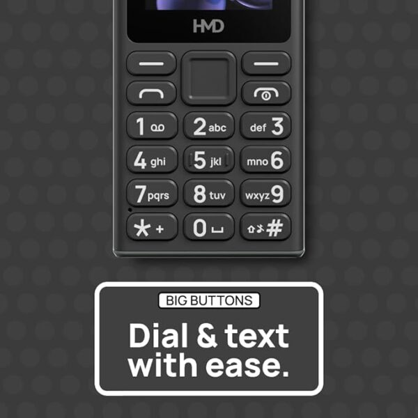 HMD 105 Keypad Phone with Built-in UPI App, Phone Talker, Long-Lasting Battery, Wireless FM Radio | Black - Image 4