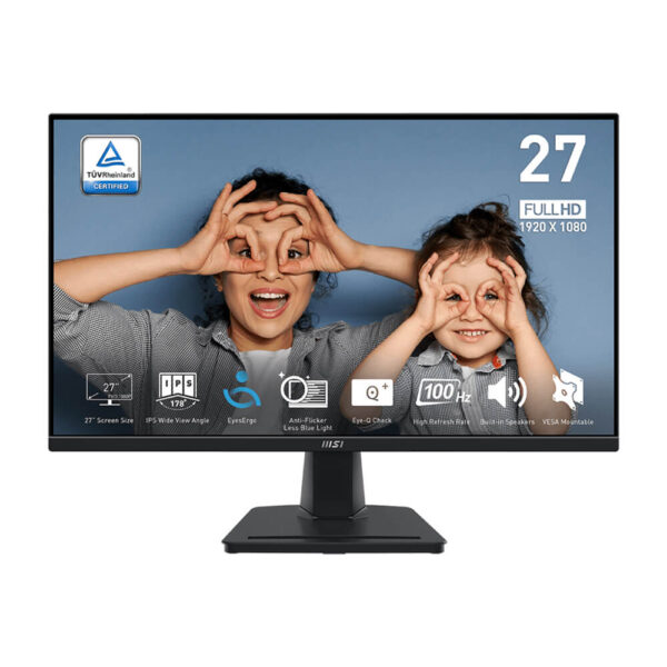 MSI PRO MP275 Full HD Monitor – 27 inch IPS Display, 100Hz Refresh Rate, 1ms Response Time, Built-in Speakers