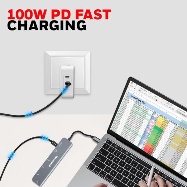 Honeywell Newly Launched 7-in-1 TypeC Docking Station with 4K HDMI,1xUSB 3.0,2xUSB 2.0 & TypeC 3.0 PD Charging 100W Port, SD & Micro SD Slot, for All Type C Devices- MacBook Laptop, PC, Thunderbolt 3 - Image 6