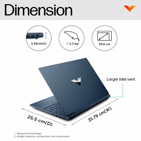 HP Victus 39.6 cm (15.6) Gaming Laptop 15-fb3004AX, Blue - Image 6