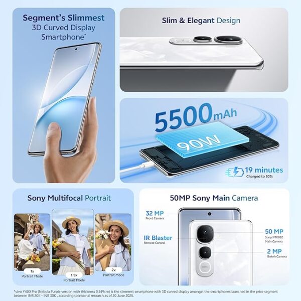 Vivo Y400 Pro 5G (Freestyle White, 8GB RAM, 256GB Storage) - Image 5