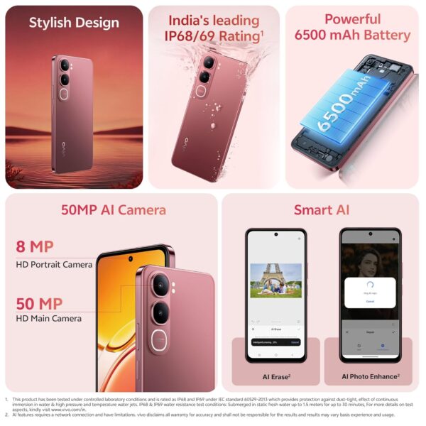 vivo Y31 5G (Rose Red, 6GB RAM, 128GB Storage) - Image 2