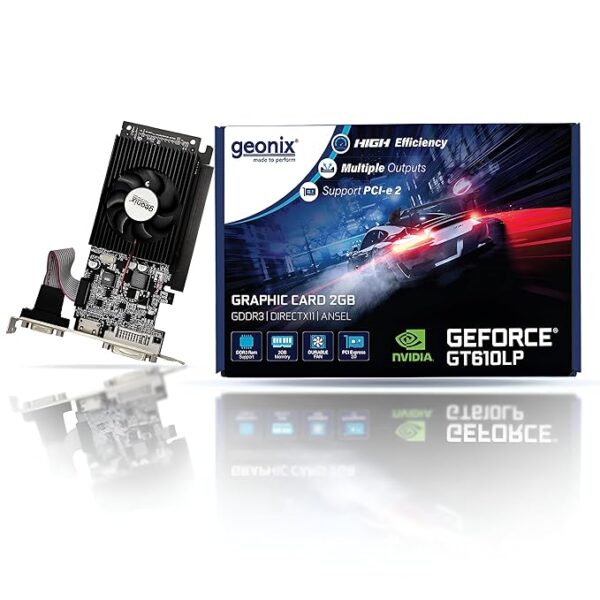 GEONIX Geforce GT-610LP 2GB ddr3_sdram pci_e Memory Graphics Card | VGA/HDMI/DVI Video Output