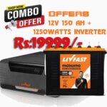 COMBO OFFER Livfast FLASHCHARGE+ Sine Wave FCS1625 Inverter  Tubular Batteries Model MXSTT 1860 150 ah