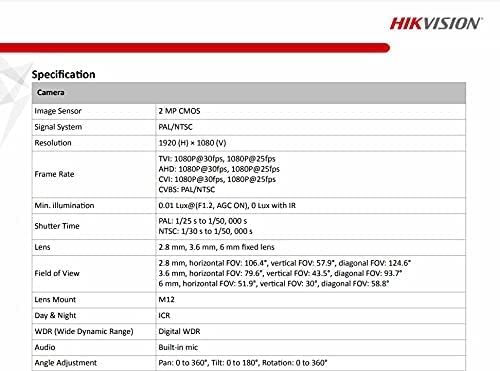 HIKVISION 2MP Outdoor Wired HD1080p with inbuilt Mic for Audio Recording DS-2CE16D0T-ITPFS + USEWELL BNC/DC, White - Image 3