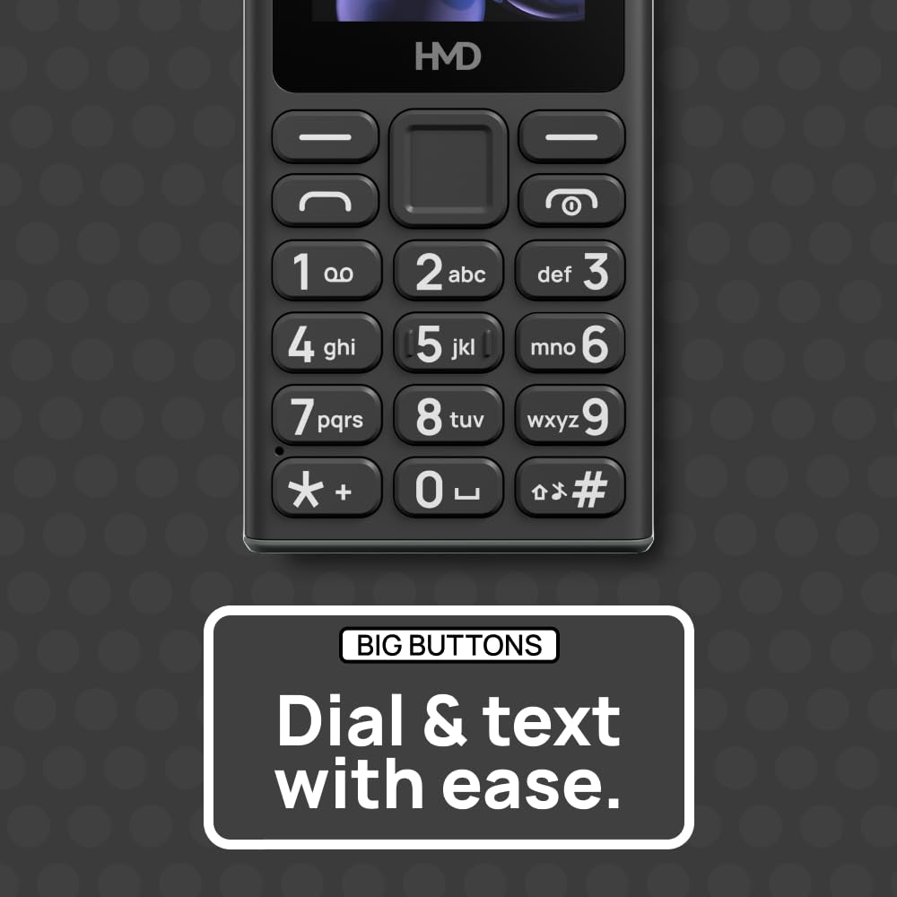 HMD 105 Keypad Phone with Built-in UPI App, Phone Talker, Long-Lasting Battery, Wireless FM Radio | Black - Image 3