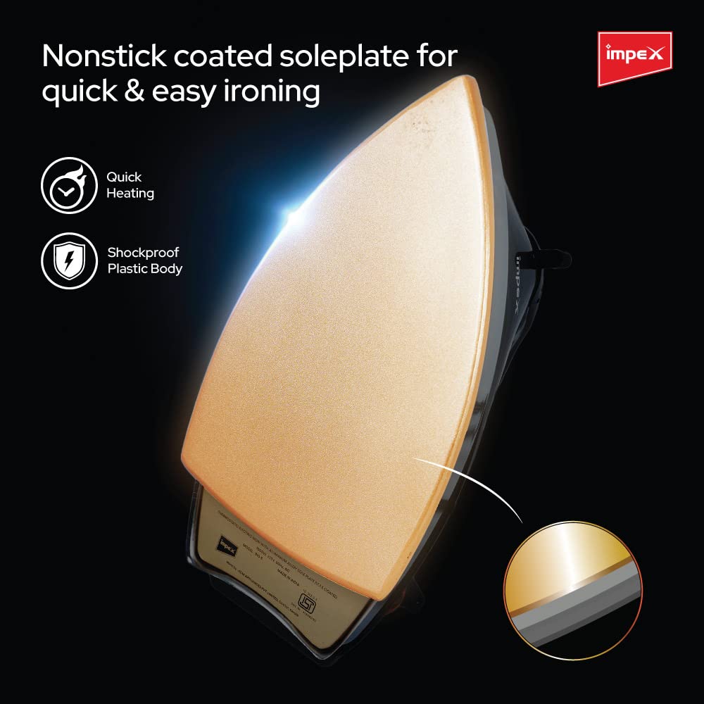 Impex Big B Heavy weight Electric Iron With Nonstick coated soleplate and Shockproof Iron Box Having 2 Years Warranty (1000W - Heavy - 1.8 KG) - Image 5