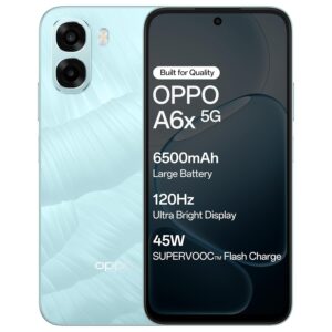 Oppo A6X 5G (Ice Blue, 6GB RAM, 128GB Storage) with No Cost EMI