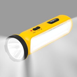 Impex 2 in 1 Rechargeable LED Flashlight with Emergency Lamp | 1600 mAh Battery | Multi Purpose Tourch Light | Lamp and Torch Light | 6 Months Warranty | Lumin A2