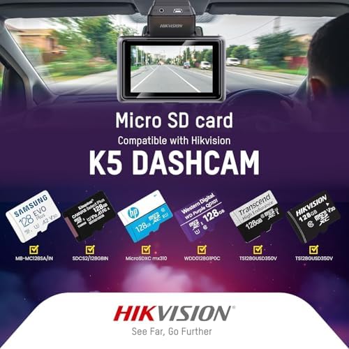 Hikvision Car Dash Camera K5|2K Dual Channel|3 Inch Touch Screen|2K Front HD |1080P Rear HD|140° Coverage|G Sensor|Voice Recognition|Emergency Recording|256GB SD Support,Black Without Hardwired KIT - Image 3
