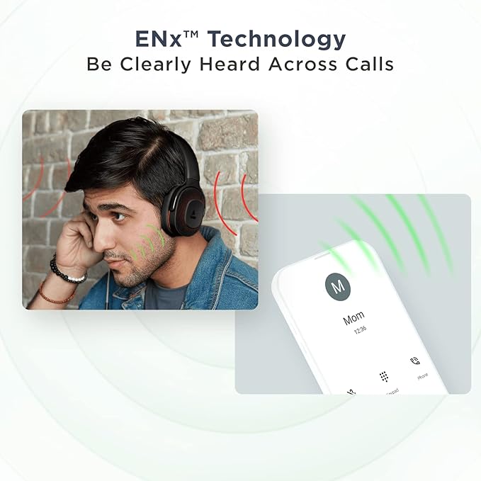 Boat Rockerz 425 Bluetooth Wireless Over Ear Headphones with Mic Signature Sound, Beast Mode for Gaming, Enx Tech, ASAP Charge, 25H Playtime, Bluetooth V5.2 (Active Black) - Image 3