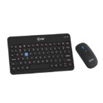 EVM EnArc Wireless Keyboard and Mouse Combo, Rechargeable Battery, Bluetooth 5.0 + 2.4G, Slim and Portable, Silent Click, Black (WLKM&EWLM-360)
