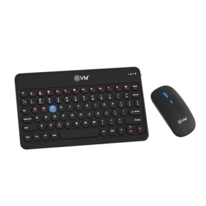 EVM EnArc Wireless Keyboard and Mouse Combo, Rechargeable Battery, Bluetooth 5.0 + 2.4G, Slim and Portable, Silent Click, Black (WLKM&EWLM-360)