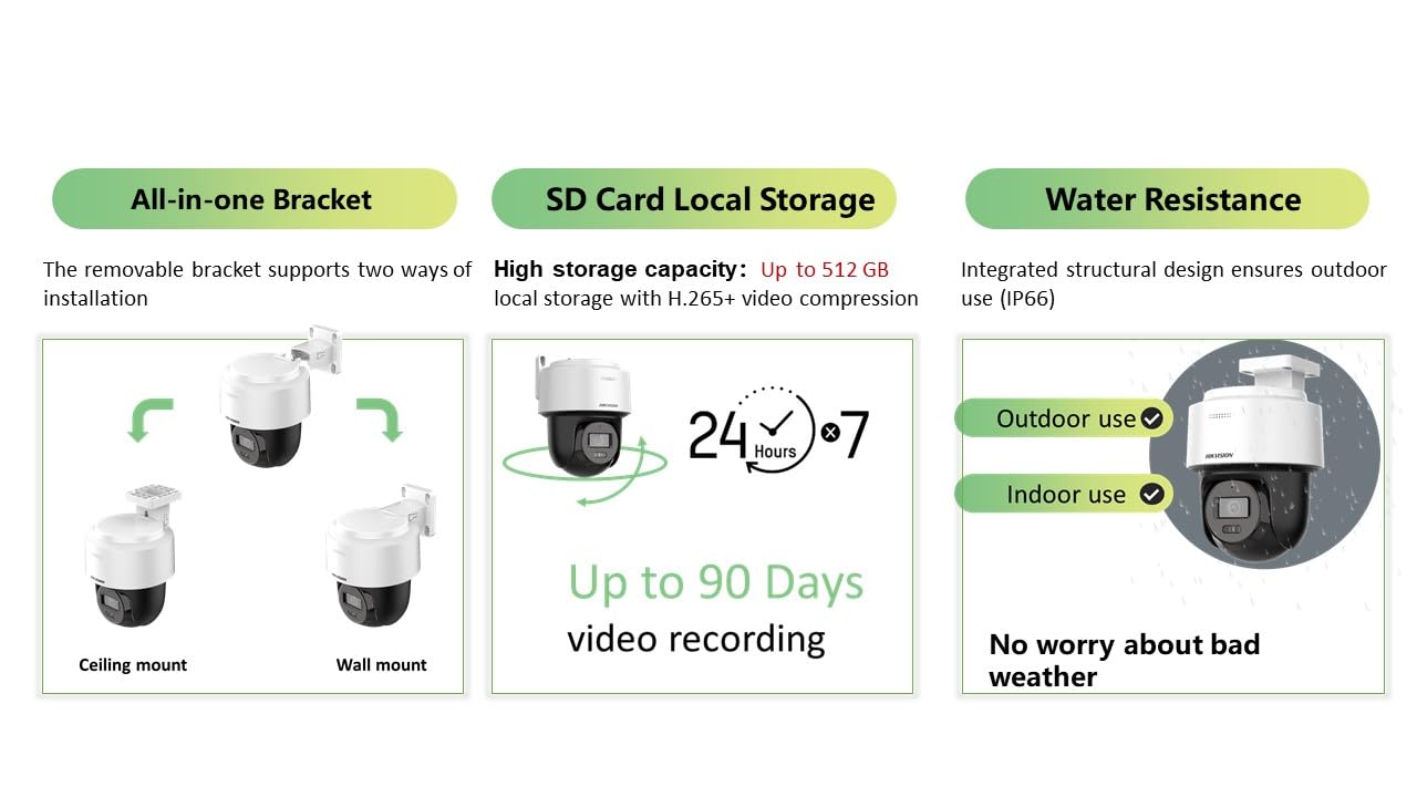 HIKVISION 4MP Smart 4G Hybrid Light Mini Pan/Tilt CCTV Camera |Human & Vehicle Detection | Support 4G LTE(Nano SIM)| 2 Way Audio | Storage upto 512 GB (SD card slot)| Built in Speaker|S-2DE2C400MWG-4G - Image 2