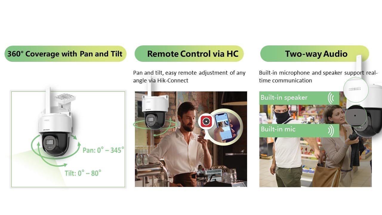 HIKVISION 4MP Smart 4G Hybrid Light Mini Pan/Tilt CCTV Camera |Human & Vehicle Detection | Support 4G LTE(Nano SIM)| 2 Way Audio | Storage upto 512 GB (SD card slot)| Built in Speaker|S-2DE2C400MWG-4G - Image 5