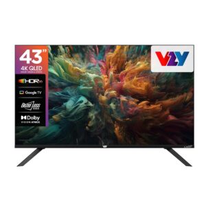 VZY 108 cm (43 Inches) QLED 4K Ultra HD Smart Google TV | Dolby Vision-Atmos | 40W Speaker | HDR10 | Chromecast | 1 Year Watcho Subscription | 1 Year Royale Sports Kids/Family Pack (X43UHQG5AV)