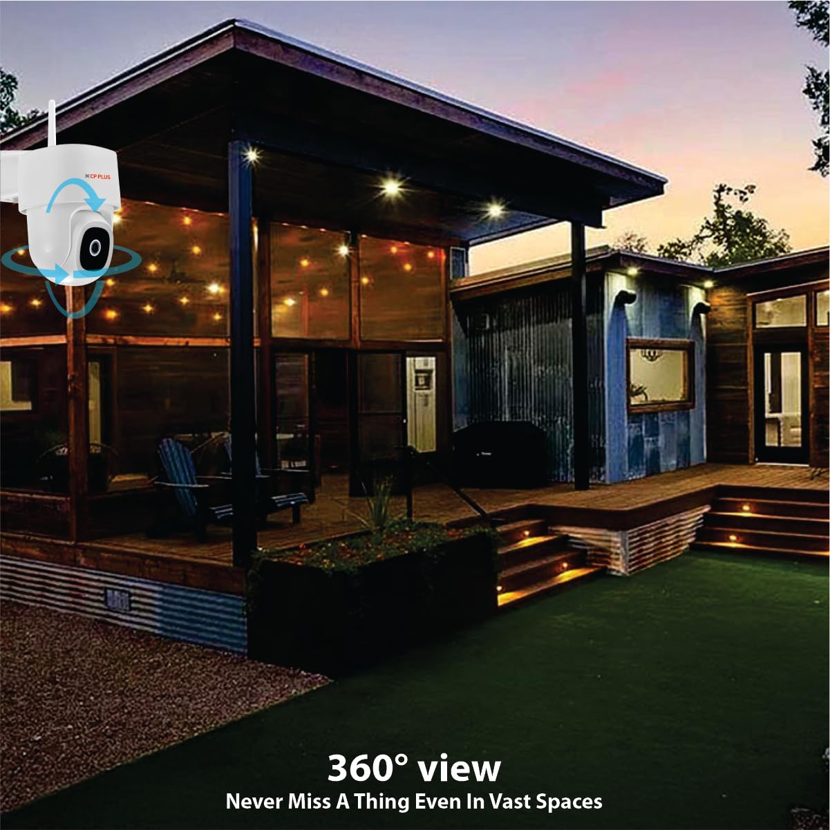 CP PLUS 4MP Quad HD Wi-Fi CCTV Camera for Outdoor | 360° Pan & Tilt | Full-Color Night Vision | CTC Cyber Secure Tech | Smart Detection Suite | View... - Image 3