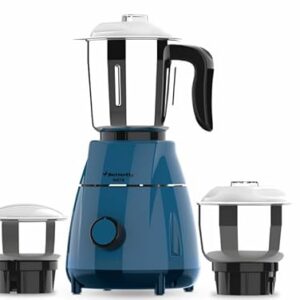 Butterfly Insta 500 Watts Mixer Grinder with 3 Jars | Stainless Steel Multipurpose Jars | ABS Body | Motor Overload Protection | Aqua Marine