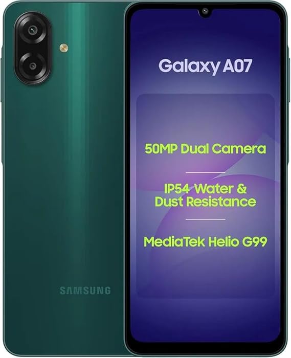 Samsung Galaxy A07 LTE (Green, 4GB RAM, 64GB Storage) | 50MP Dual Camera | 6.7 Inch HD+ Display | 90Hz Refresh Rate | MediaTek Helio G99 (6nm) | IP54 | 6 Gen OS Upgrade and Security Update - Image 2