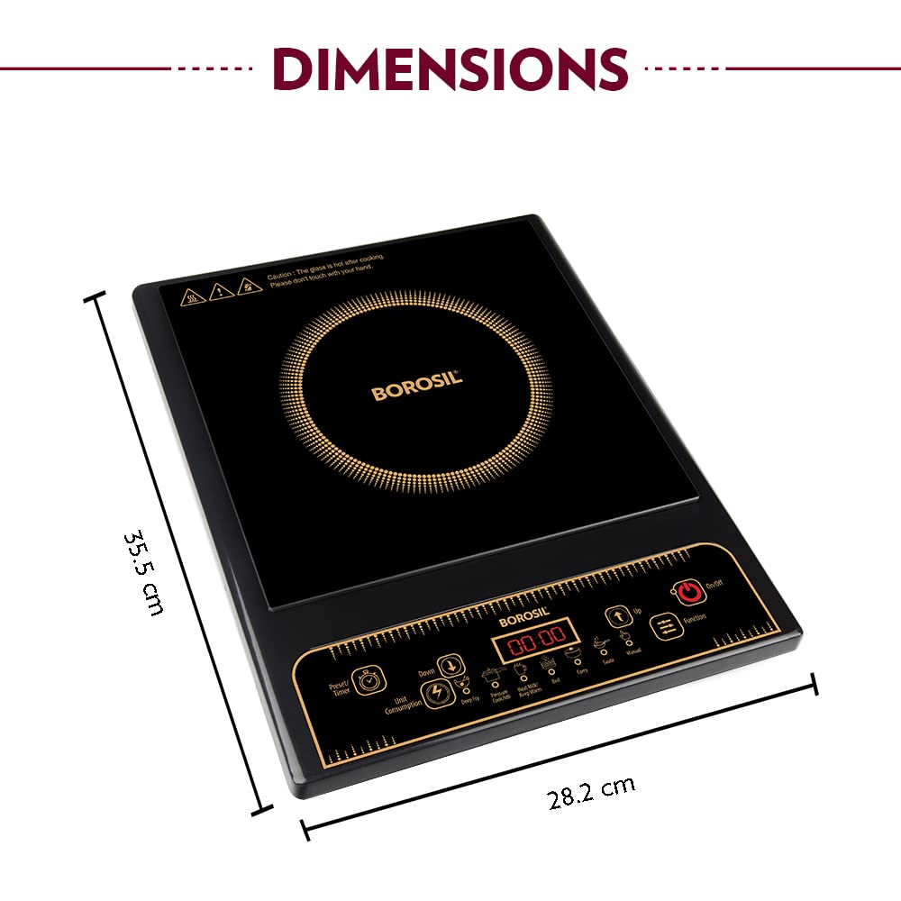 Borosil Smartkook Electric Induction Stove, Glass Surface, Energy Saving, Flame-free Cooking,Black, 1400W - Image 7