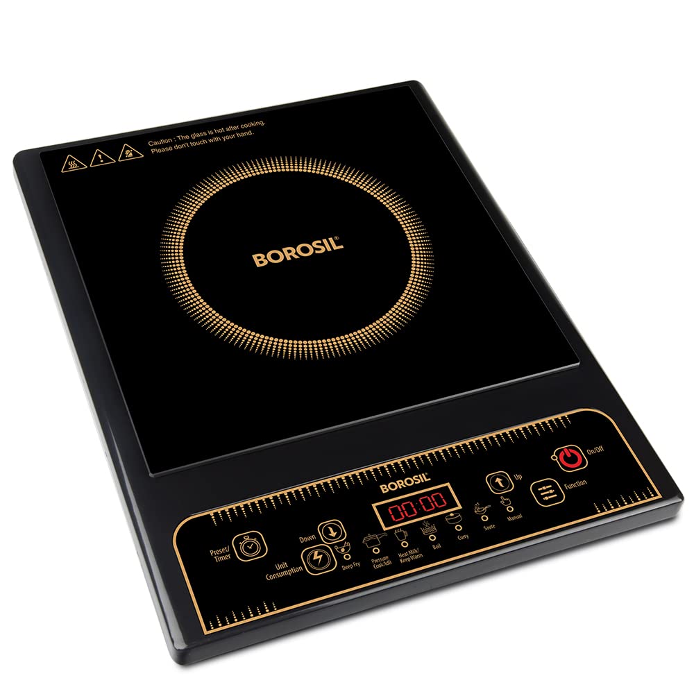 Borosil Smartkook Electric Induction Stove, Glass Surface, Energy Saving, Flame-free Cooking,Black, 1400W - Image 5