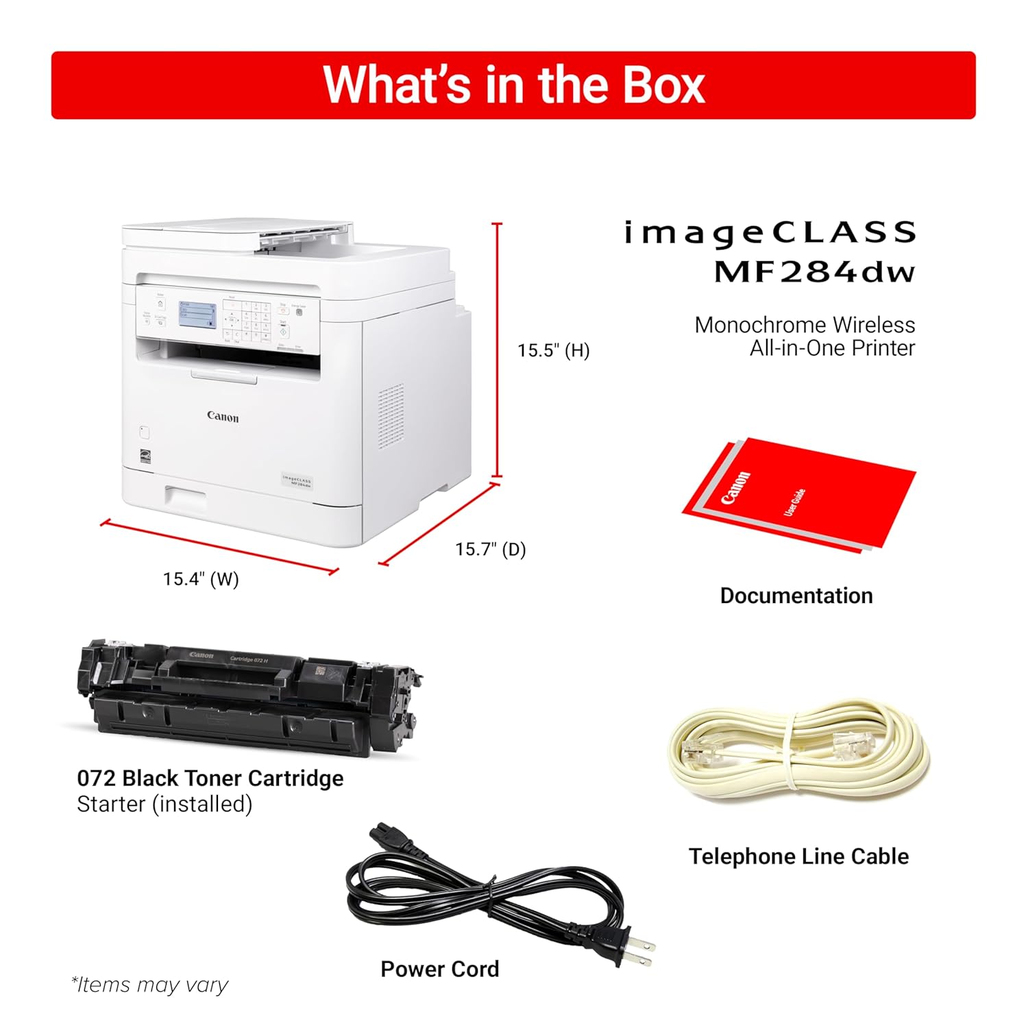Canon imageCLASS MF284dw Wireless Black & White Laser Printer – All-in-One for Home Use, Print/Copy/Scan, 2-Sided Printing, 35 PPM, Auto Doc Feeder,... - Image 3