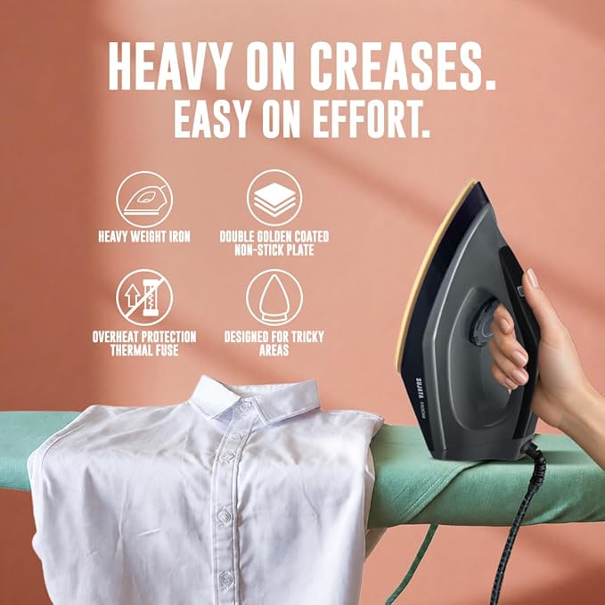 SUJATA Airona Heavy Weight Dry Iron 1100W I Mix Colours - Image 3