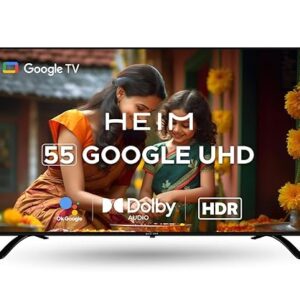 HEIM G Series 55″ Ultra HD (4K) Smart LED TV | Bezel-Less Slim Frame, Dolby Audio, HDR, 2GB RAM / 16GB Storage