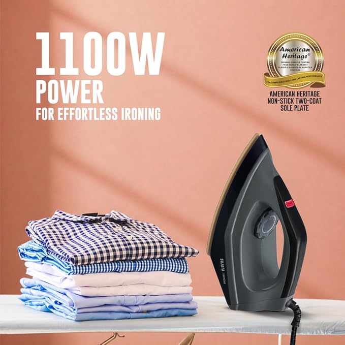 SUJATA Airona Heavy Weight Dry Iron 1100W I Mix Colours - Image 6