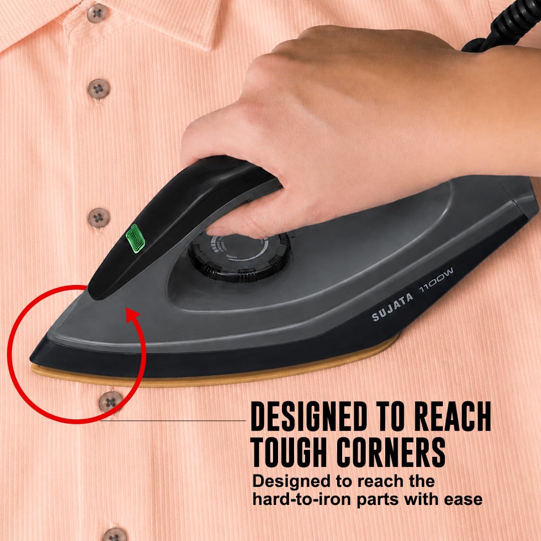 SUJATA Airona Heavy Weight Dry Iron 1100W I Mix Colours - Image 8