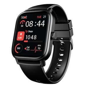 Boat Wave Call 3 Smartwatch 1.83” HD Display with Animated Watch Faces; BT Calling, Functional Crown, Multiple Sports Modes, IP68, HR, SpO2 Monitor, Smart Watches for Men & Women (Bold Black)