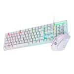 LAPCARE RAPIDO Wired Gaming Keyboard and Mouse Combo with RGB Lighting, Membrane Keys, 8 Million Clicks, Optically Precise Tracking, USB Interface, Ergonomic Design for PC Gaming, White (‎LGC-213)
