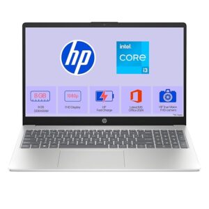 HP 15, 13th Gen Intel Core i3-1315U (8GB DDR4, 512GB SSD), FHD, Micro -Edge, Anti-Glare, 15.6''/39.6cm, Win11, M365* Office24, Silver, 1.59kg, fd0624tu, FHD Camera, UHD Graphics Laptop
