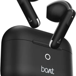 Boat Airdopes Joy, 35Hrs Battery, Fast Charge, IWP Tech, Low Latency, 2Mic ENx, Type-C Port, v5.3 Bluetooth Earbuds, TWS Ear Buds Wireless Earphones with mic (Midnight Black)