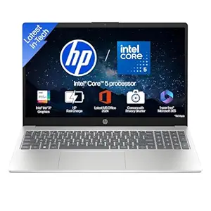 HP 15, Intel Core 5 120U (8GB DDR4, 512GB SSD) FHD, Anti-Glare, Micro-Edge, 15.6''/39.6cm, Win11, M365 Basic(1yr), Offic24, Silver,1.65kg, fd1444TU, FHD Camera w/Privacy Shutter, Backlit Laptop