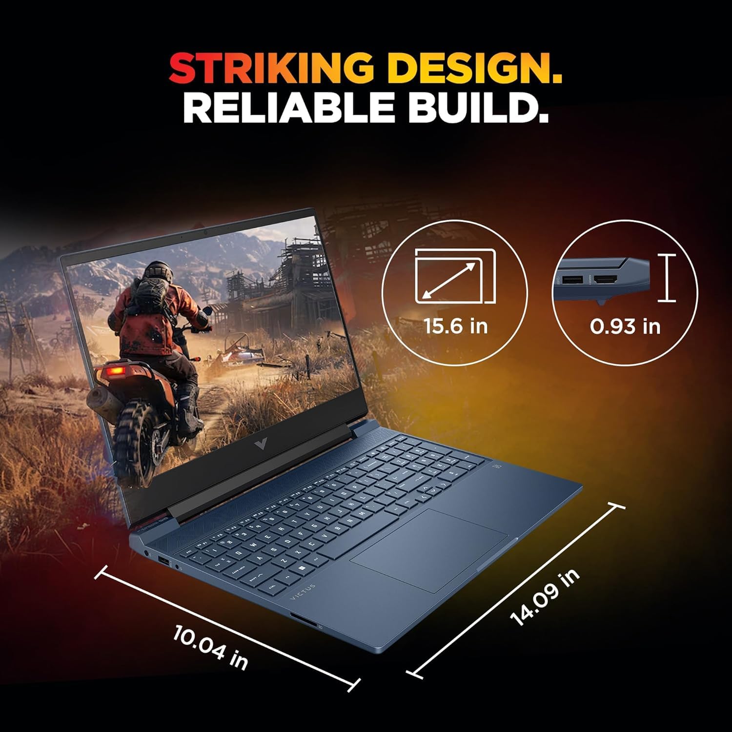 HP Victus, AMD Ryzen 7 7445HS, 6GB RTX 4050,16GB DDR5(Upgradeable) 512GB SSD, 144Hz, IPS, 300nits, FHD, 15.6''/39.6cm, Win11, M365* Office24, Blue, 2.29kg, fb3130AX/3118AX, BL,DTS Audio, Gaming Laptop - Image 10