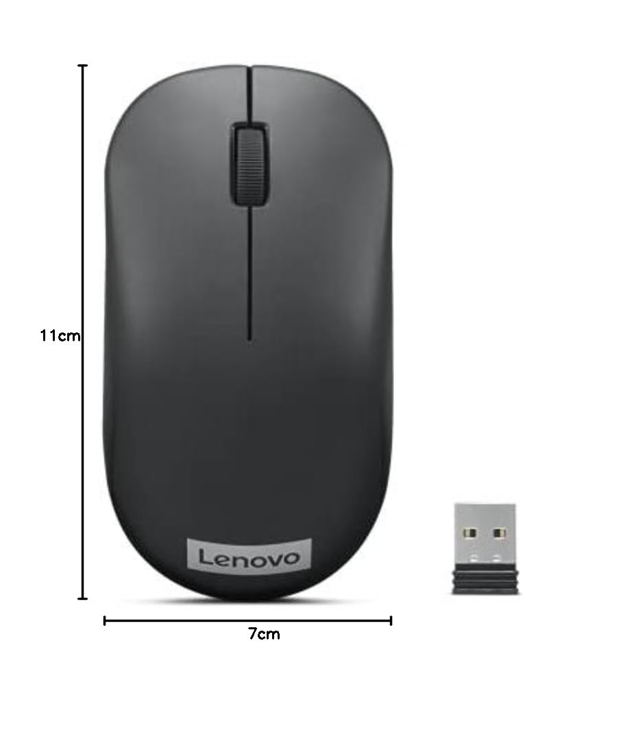 Lenovo 130 Wireless Compact Mouse, 1K DPI Optical sensor, 2.4GHz Wireless NanoUSB, 10m range, 3button(left,right,scroll) upto 3M left/right clicks, 10 month battery, Ambidextrous, Ergonomic GY51C12380 - Image 11