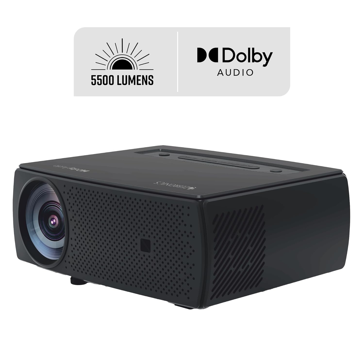 ZEBRONICS PIXAPLAY 15 Smart LED Projector with Dolby Audio, 5500 lumens, 4K Support, 180 Inch Screen Size, Supports Miracast, Bluetooth, USB, HDMI, WiFi, APP Support, 1080p Native - Image 2
