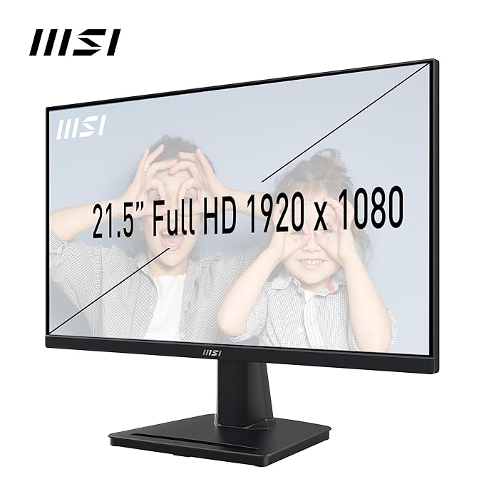 MSI PRO MP225, 21.5 Inch (54.61 cm), IPS Panel, Full HD 1920 x 1080, 100 Hz, Black, Eye-Friendly Screen, Tilt-Adjustable, HDMI, D-Sub (VGA) MonitorMSI PRO MP225, 21.5 Inch (54.61 cm), IPS Panel, Full HD 1920 x 1080, 100 Hz, Black, Eye-Friendly Screen, Tilt-Adjustable, HDMI, D-Sub (VGA) Monitor - Image 2