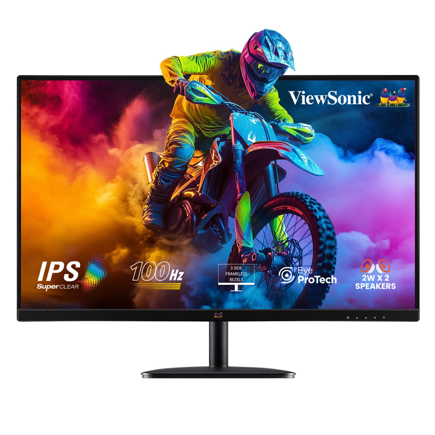 ViewSonic 27 Inch 1920 X1080 Pixels IPS Home and Office Monitor with 100Hz AMD Free Sync, Dual Speaker, Wall Mount, Bezelless, Eye-Care, FlickerFree, Srgb105%, HDMI, VGA - VA2732-MH - Image 2