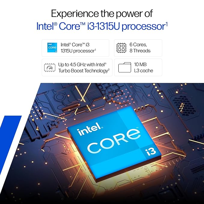 HP 15, 13th Gen Intel Core i3-1315U (8GB DDR4, 512GB SSD), FHD, Micro -Edge, Anti-Glare, 15.6''/39.6cm, Win11, M365* Office24, Silver, 1.59kg, fd0624tu, FHD Camera, UHD Graphics Laptop - Image 2