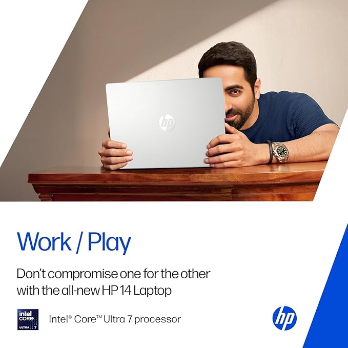 HP 14, Intel Core Ultra 7 155H (16GB DDR5, 512GB SSD) FHD, Anti-Glare, Micro-Edge, 14''/35.6cm, Win11, M365 Basic(1yr)* Office24, Silver, 1.4kg, EP1151TU, Backlit, HD Camera w/Shutter Laptop - Image 5