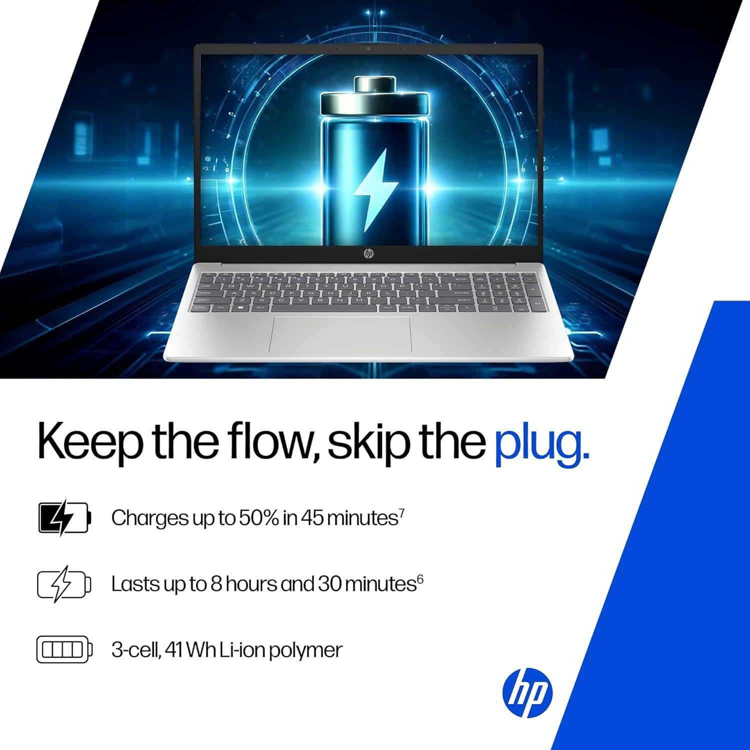 HP 14, Intel Core Ultra 7 155H (16GB DDR5, 512GB SSD) FHD, Anti-Glare, Micro-Edge, 14''/35.6cm, Win11, M365 Basic(1yr)* Office24, Silver, 1.4kg, EP1151TU, Backlit, HD Camera w/Shutter Laptop - Image 9