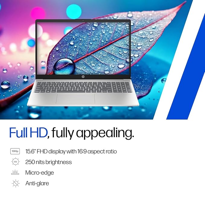 HP 15 Laptop, Intel (14th Gen) Core 5 120U (24GB DDR5, 512GB SSD), Micro-Edge, Anti-Glare, 15.6''/39.6cm, Win11, M365* Office24, Silver, 1.59kg, fd0262TU, FHD Camera, Backlit, Dual Speakers - Image 4