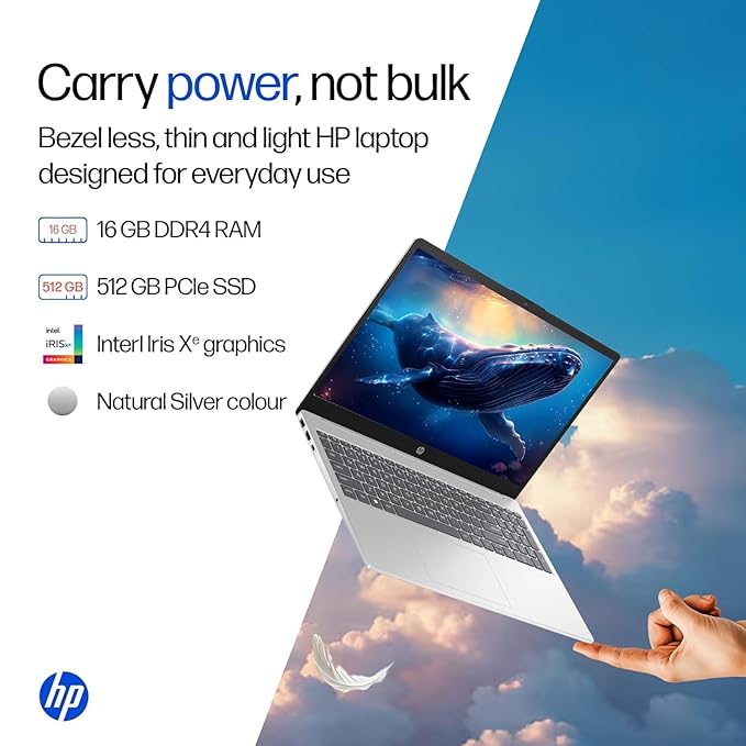 HP 15, Intel Core 5-120U (16GB DDR4, 512GB SSD) FHD, Anti-Glare, Micro-Edge, 15.6''/39.6cm, Win11, M365 Basic(1yr), Office Home24, Silver,1.59kg, fd0682tu, FHD Camera w/Shutter, BL Laptop - Image 4