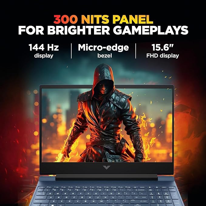 HP Victus, AMD Ryzen 7 7445HS, 6GB RTX 4050,16GB DDR5(Upgradeable) 512GB SSD, 144Hz, IPS, 300nits, FHD, 15.6''/39.6cm, Win11, M365* Office24, Blue, 2.29kg, fb3130AX/3118AX, BL,DTS Audio, Gaming Laptop - Image 5