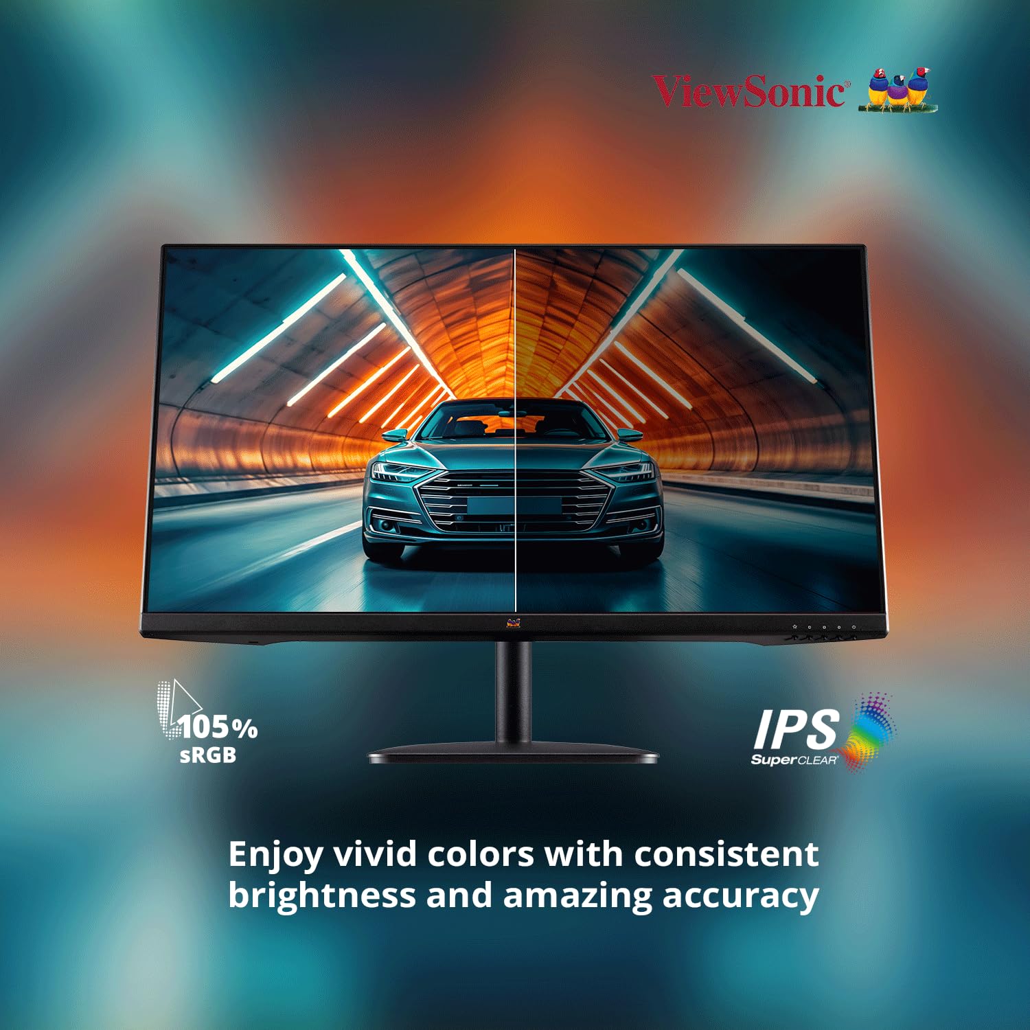 ViewSonic 27 Inch 1920 X1080 Pixels IPS Home and Office Monitor with 100Hz AMD Free Sync, Dual Speaker, Wall Mount, Bezelless, Eye-Care, FlickerFree, Srgb105%, HDMI, VGA - VA2732-MH - Image 5