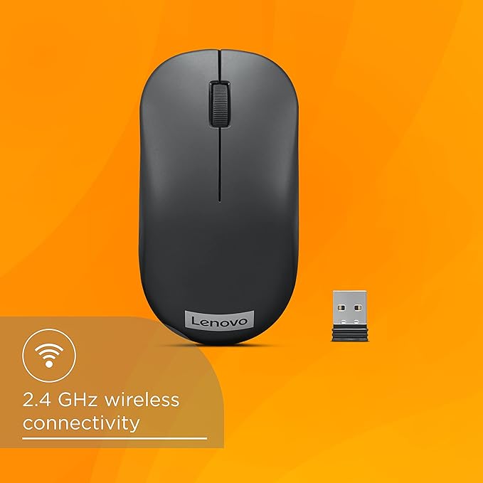 Lenovo 130 Wireless Compact Mouse, 1K DPI Optical sensor, 2.4GHz Wireless NanoUSB, 10m range, 3button(left,right,scroll) upto 3M left/right clicks, 10 month battery, Ambidextrous, Ergonomic GY51C12380 - Image 5